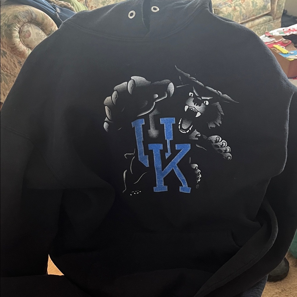 Black Hoodie with Blue UK Logo